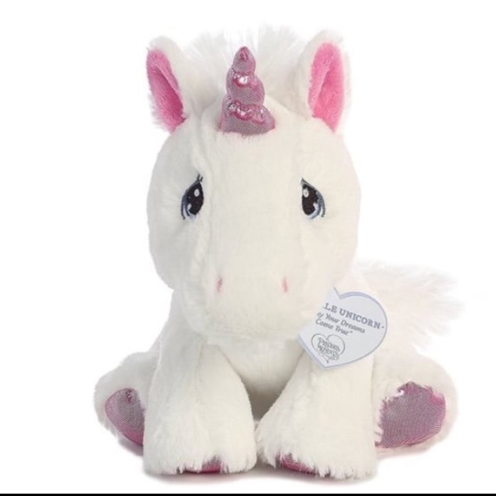 New! Aurora Precious Moments Sparkle q Unicorn Plush Toy.  8.5”